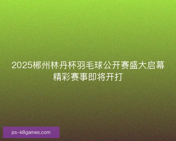 2025郴州林丹杯羽毛球公开赛盛大启幕精彩赛事即将开打