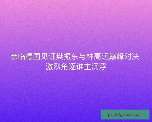 亲临德国见证樊振东与林高远巅峰对决 激烈角逐谁主沉浮